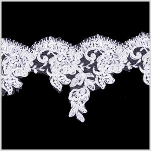 Corded Lace Trim |  4" White Corded Lace Corded Lace Trim Corded Lace Trim