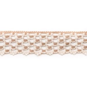 Crochet Lace Trim |  Beige/White Crochet Trim – 2.25" Crochet Lace Trim Beige,White