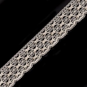 Crochet Lace Trim |  Ivory Crochet Trim With Scalloped Edges – 1.5" Cotton Lace Trim Cotton Lace Trim