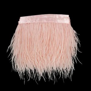 Feather Fringe |  Baby Pink Single Ply Ostrich Feather Fringe Trim – 5" Feather Fringe Feather Fringe