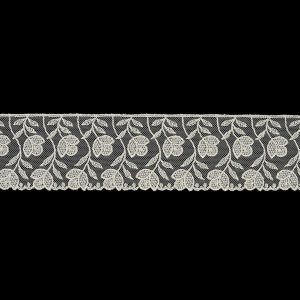 Floral Lace Trim |  White Tulips Embroidered Lace Trim – 2.25" Embroidered & Eyelet Trim Embroidered & Eyelet Trim