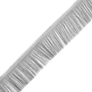 Metallic Fringe |  Silver Metallic Polyester Fringe Trim – 2.25" Fringe Trim Metallic Fringe