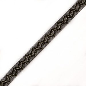 Crochet Lace Trim |  Black And Metallic Gold Crochet Trim – 1" Crochet Lace Trim Black,Gold