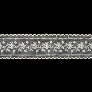 Embroidered & Eyelet Trim |  Luminous White Rose Vines Embroidered Lace Trim – 2.25" Embroidered & Eyelet Trim Embroidered & Eyelet Trim