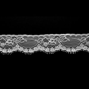 Floral Lace Trim |  2" White Scalloped Lace Trim Fine Lace Trim Fine Lace Trim