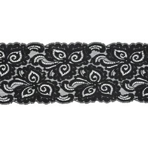 Floral Lace Trim |  Black Floral Lace Trim – 5" Floral Lace Trim Black