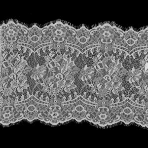 Floral Lace Trim |  White Wide Floral Lace With Eyelash Edges Floral Lace Trim Floral Lace Trim