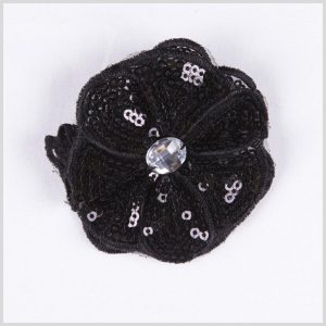 Brooches |  Black Sequin Flower Brooch Brooches Black