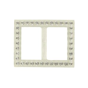 Buckles |  Vintage Crystal Rhinestones And Clear Rectangular Plastic Slider – 1.375" X 1.75" Buckles Buckles